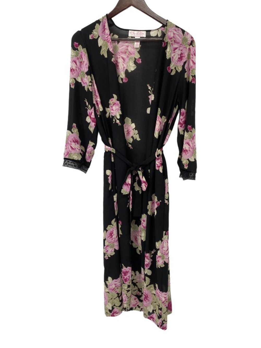 Women's Oscar de la Renta Robe Pink Label Floral Print Sz medium